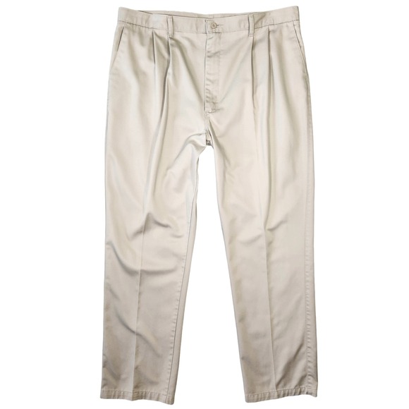 Vtg Wrangler Riata Pleated Dress Pants Mens‎ 40x32 Beige Career Western Church - Picture 1 of 11